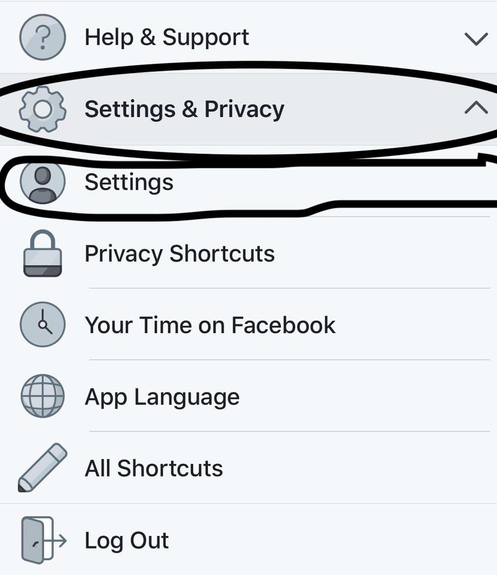 Image of Facebook screen, with details on how to change your password