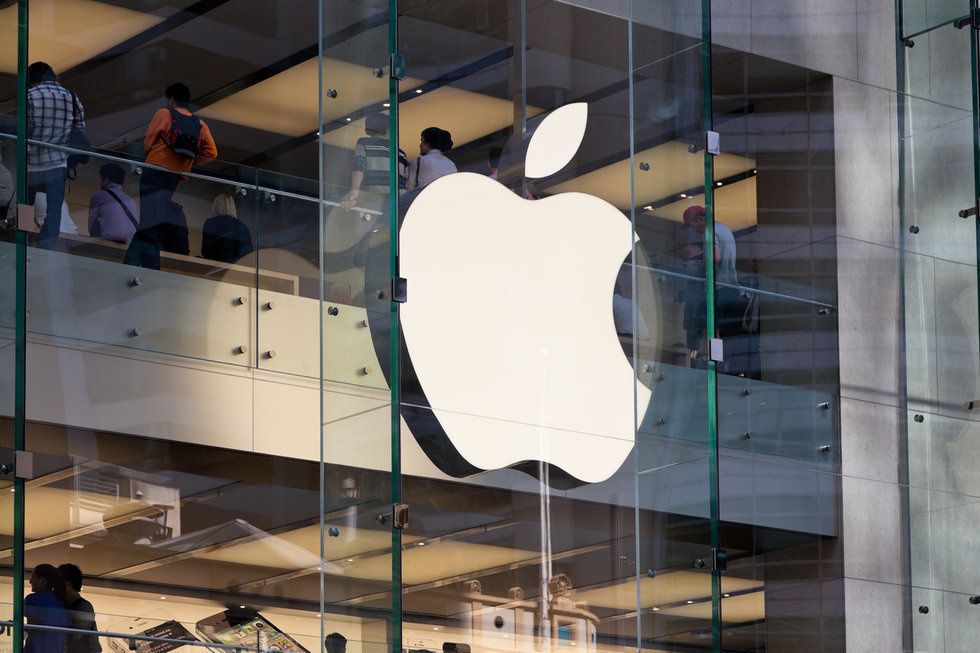 Photo of an Apple Store logo