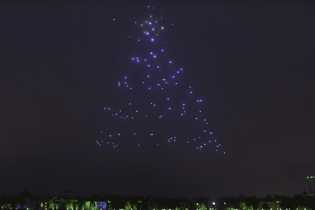 Drone swarms light up a sky near you