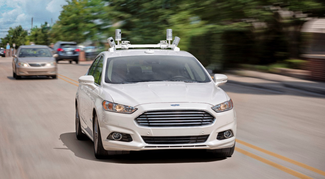 Photo of a Ford Fusion autonomous test car