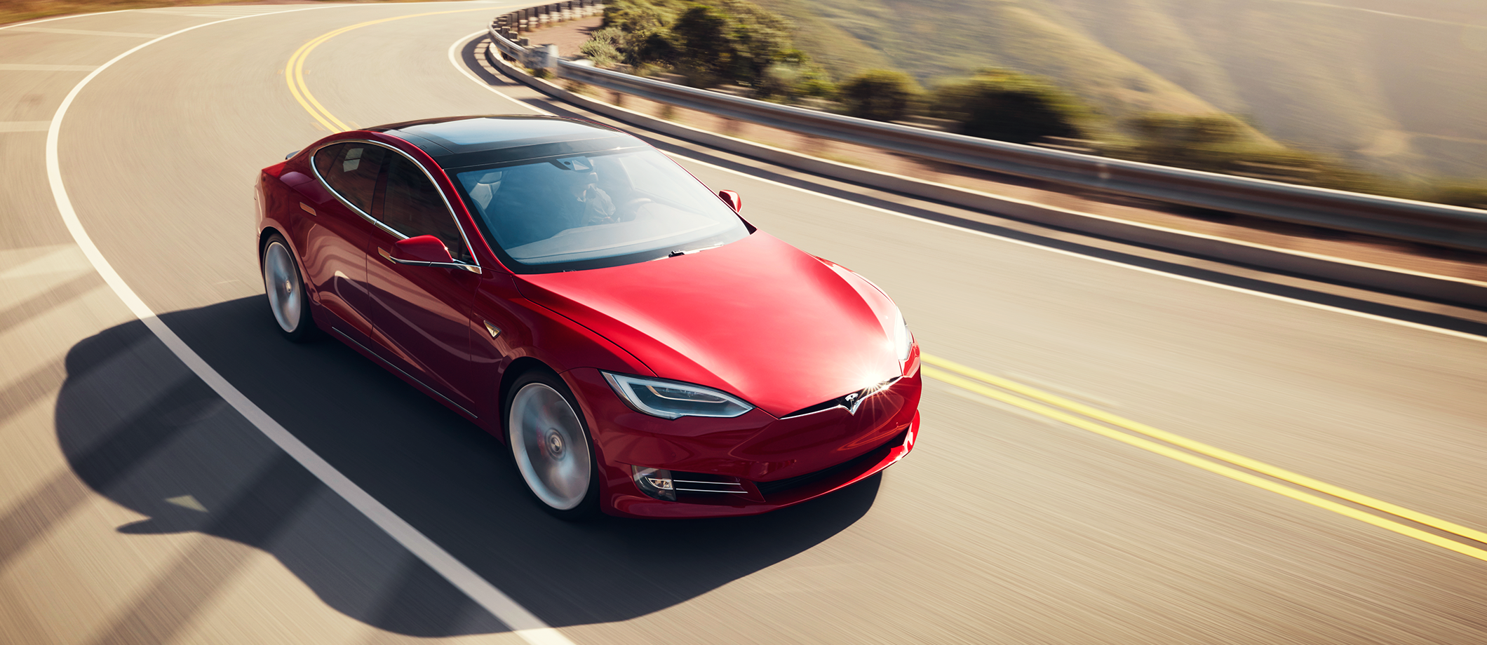 Photo of a red Tesla Model S