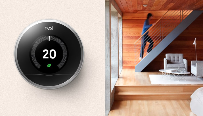 Photo of a Nest learning thermostat