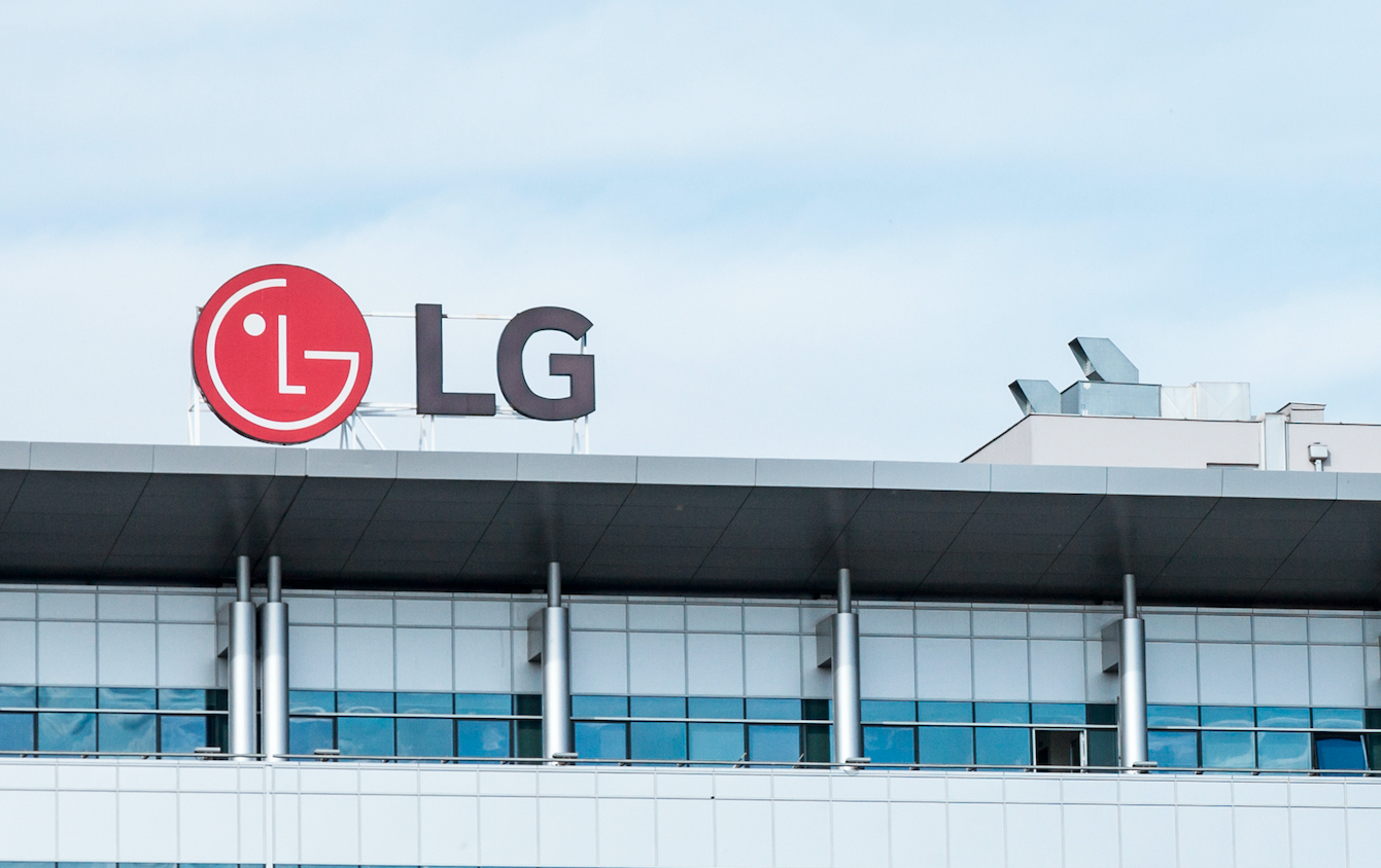 LG sign on top of a bulding