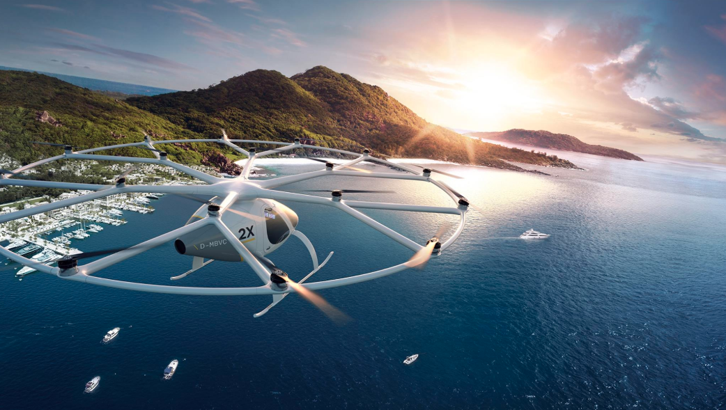 Concept image of the Volocopter flying taxi