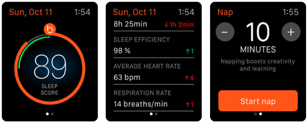 Images from Beddit Sleep Monitor Free