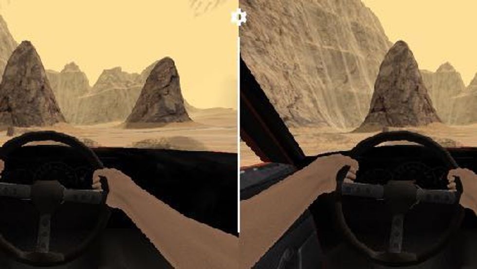 images from \u200bVR Car Sim driviing a car