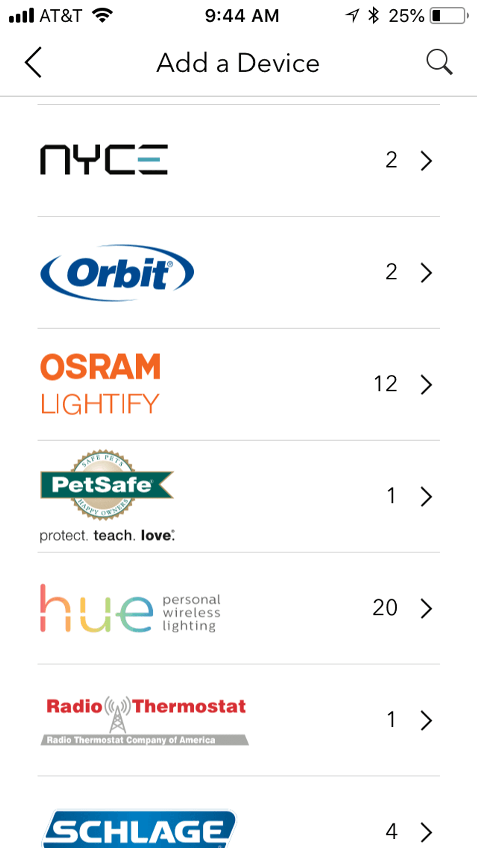 Iris app with orbit liste