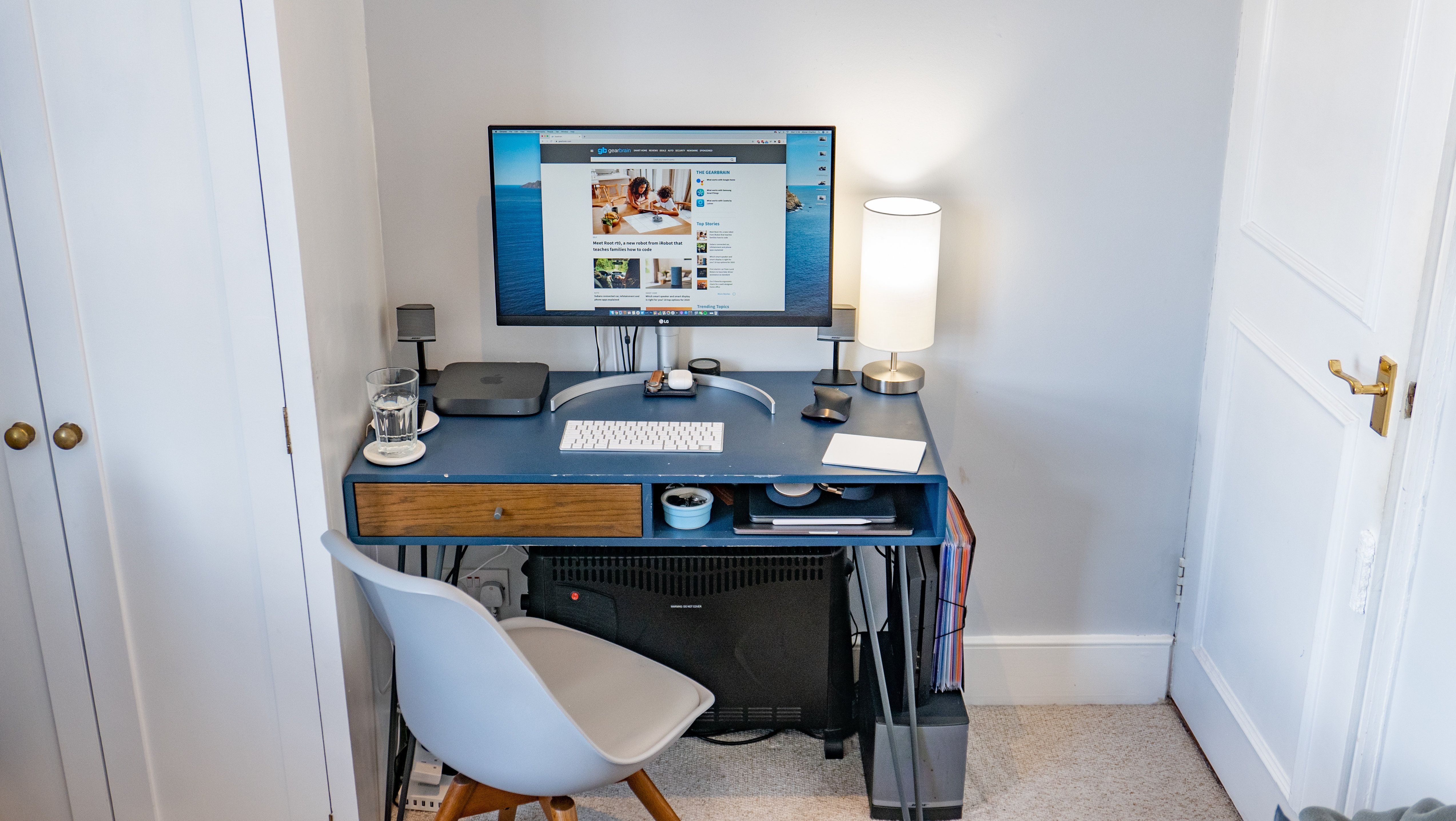 Home office with a compact desk