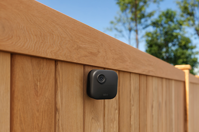 photo of Blink Outdoor 4 on a fence