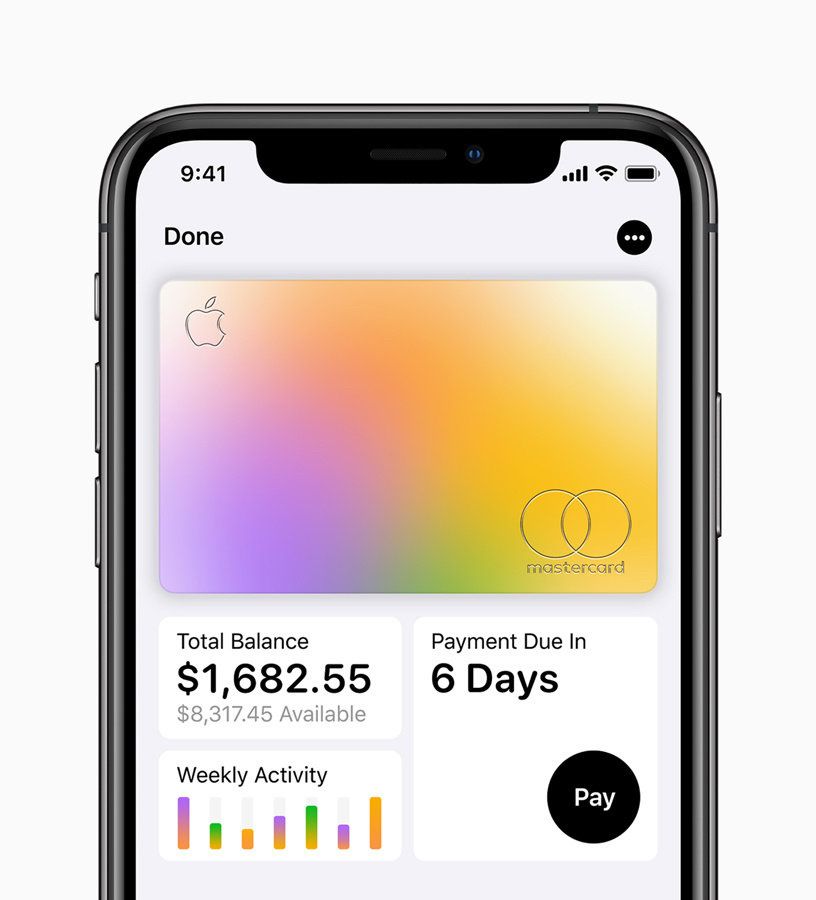 An image of how Apple Card and its app will look on the iPhone