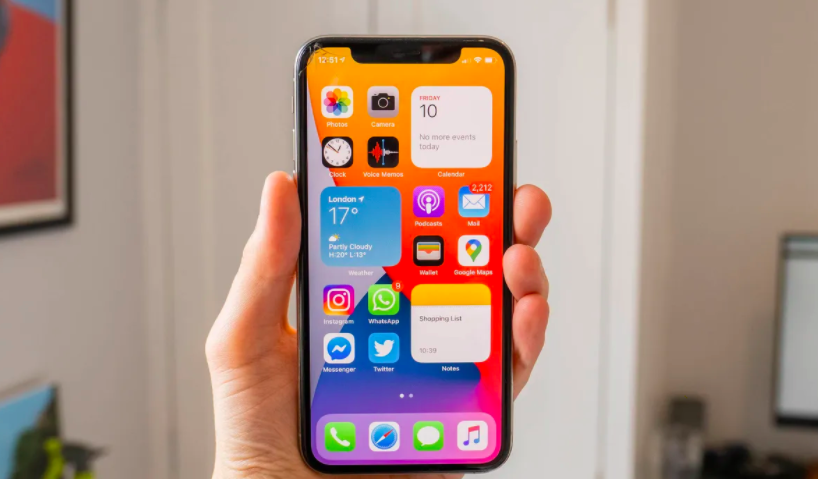 iOS 14 displayed on an iPhone