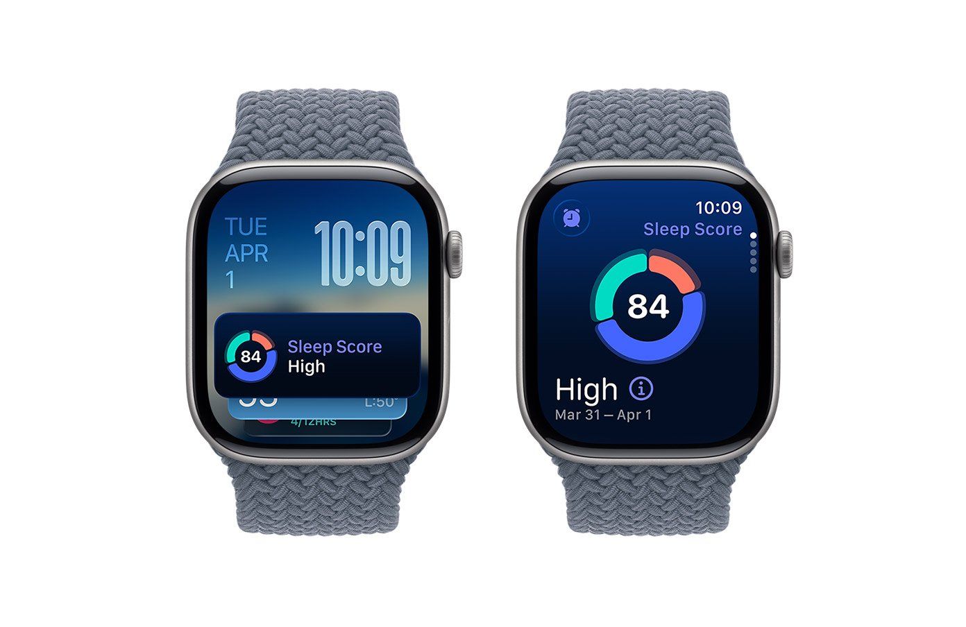 photo of Apple Watch 11 showing sleep score on the face.