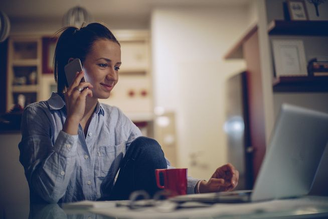 Woman working from home