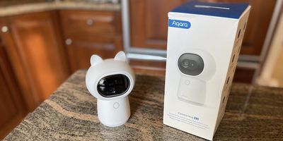 Aqara Camera Hub G3 unboxed on a countertop