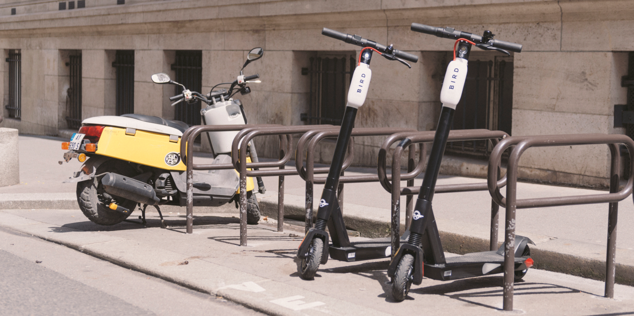 Bird electric scooters