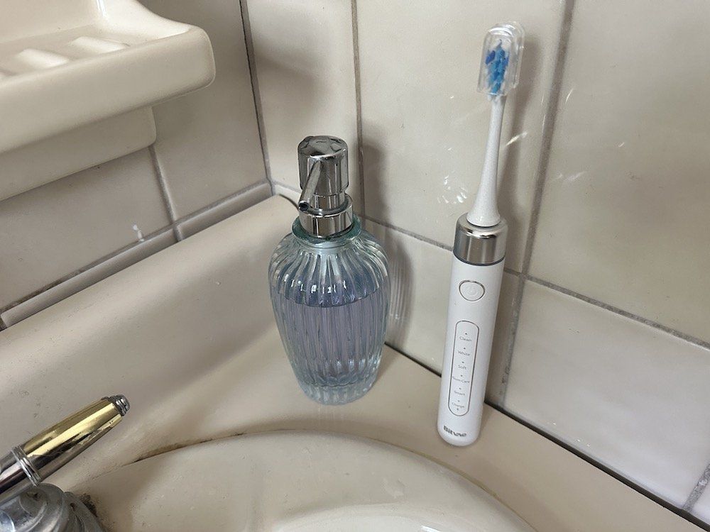 a photo of Bitvae S2 Smart Electric Toothbrush in a bathroom