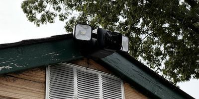 a photo of Blink Outdoor Floodlight Camera on a shed
