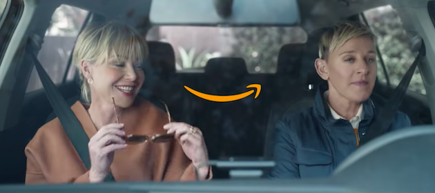 Ellen DeGeneres and Portia de Rossi in a new Super Bowl ad for Amazon Alexa