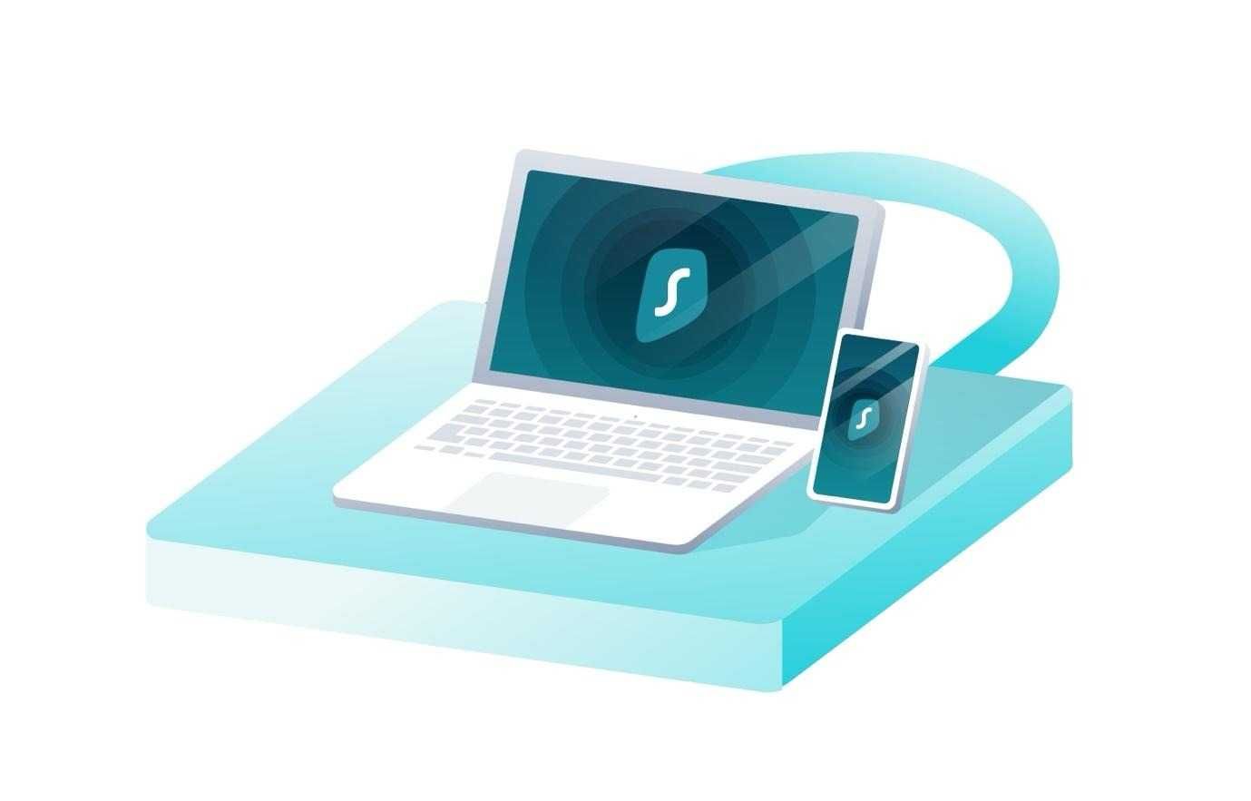 illustration of a laptop and smartphone on a padlock