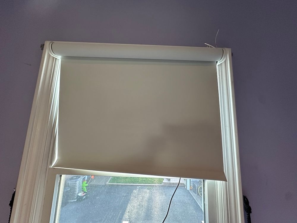 photo of GE Smart Shades installed on a window