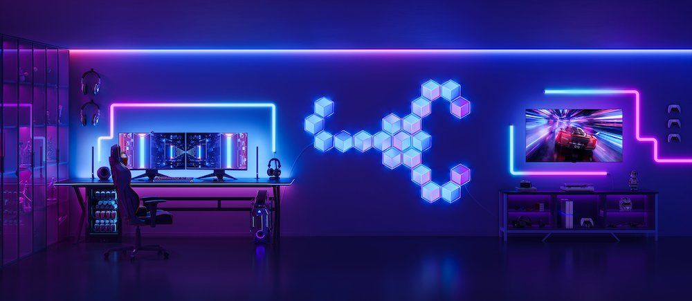 a photo of a room with Glide HexagonLight Panels Ultra