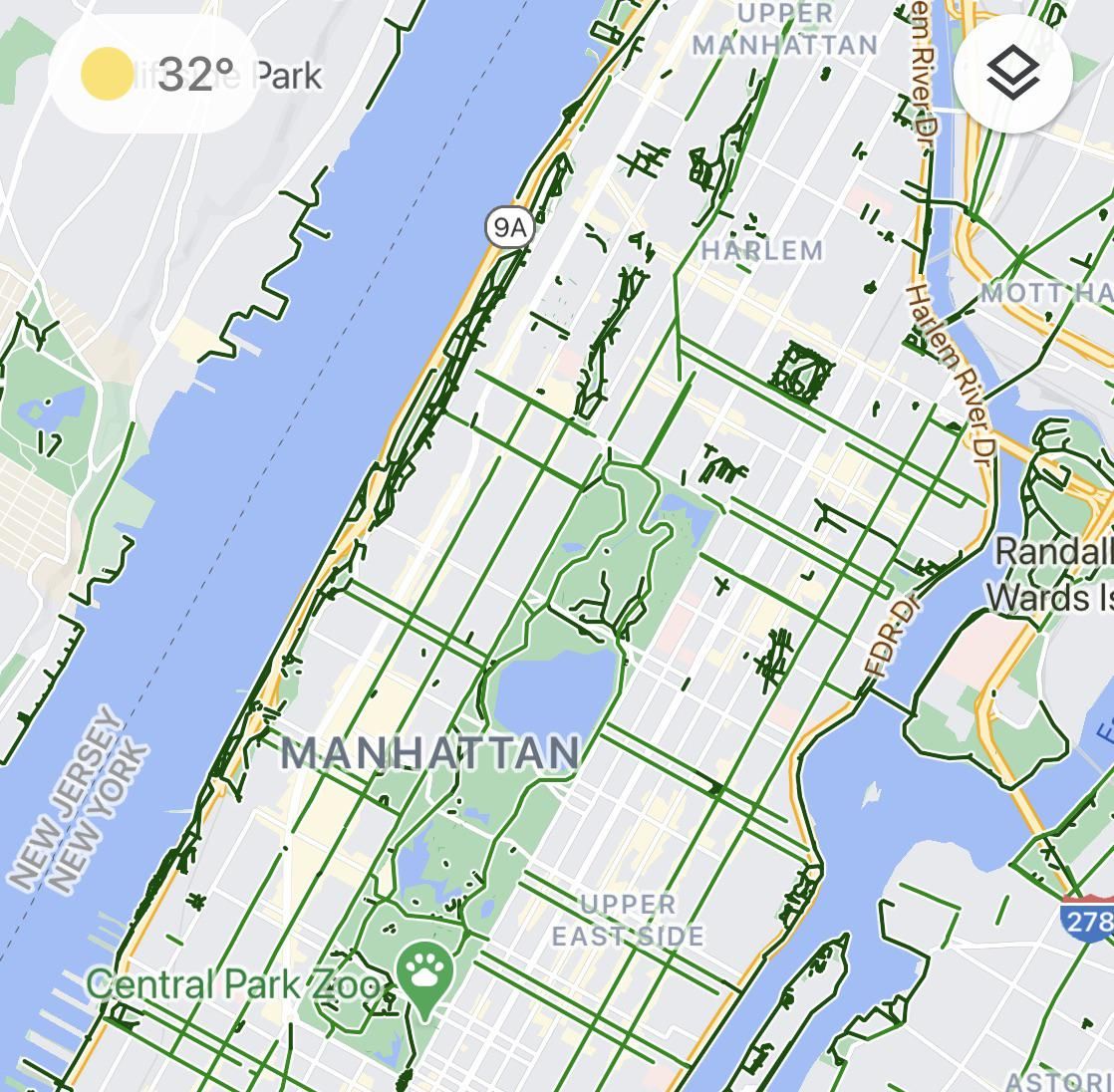 Google Maps of Manhattan