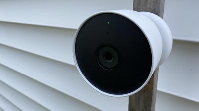A photo of Google Nest Cam Battery Powered Security Camera Installed on a home