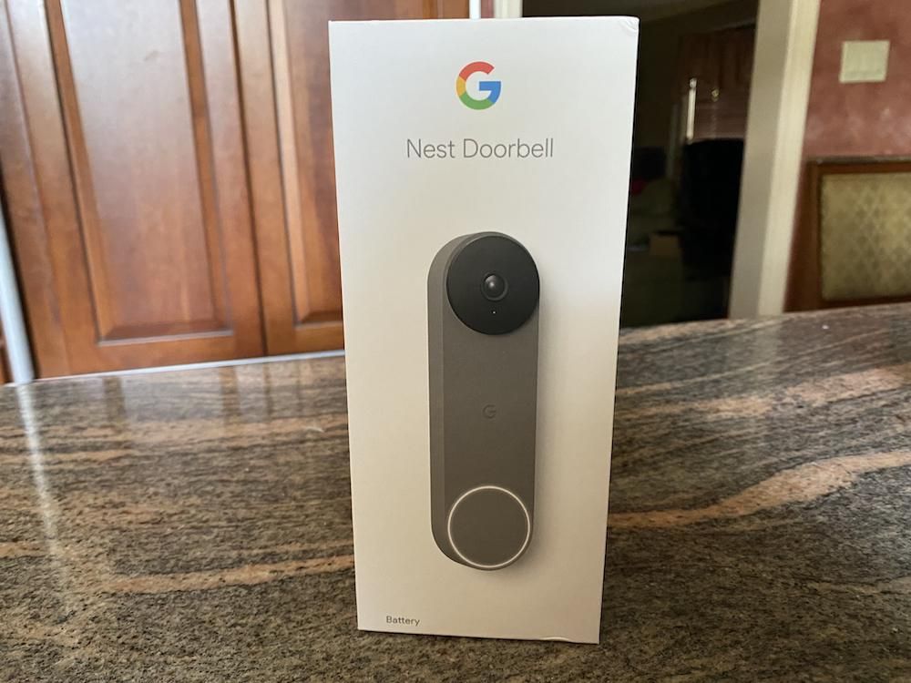 Google Nest Doorbell (battery) box on a countertop