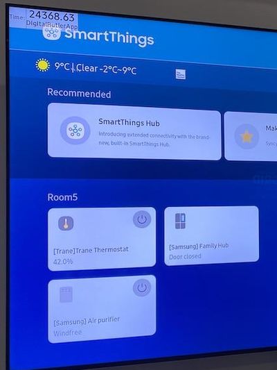 a photo of SmartThings app with Trane thermostat included