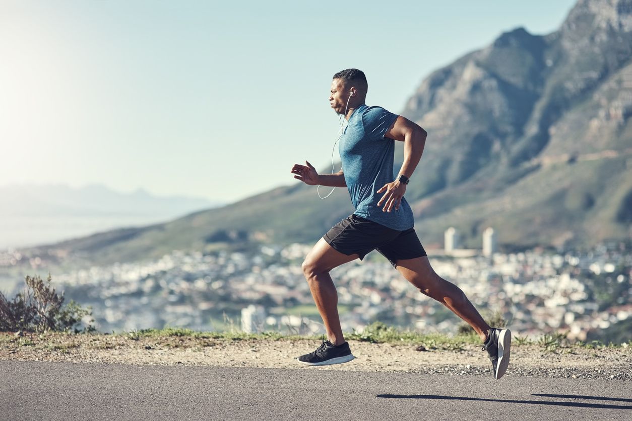 Stock image of a man running