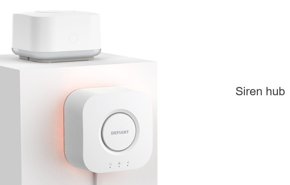a photof of the siren hub for Hubspace Smart Home Security Kit 