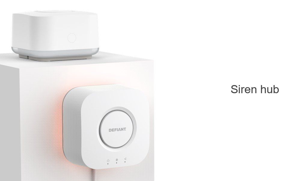 a photof of the siren hub for Hubspace Smart Home Security Kit 