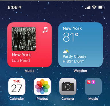 Smart Stack widget on an iPhone 12 Pro