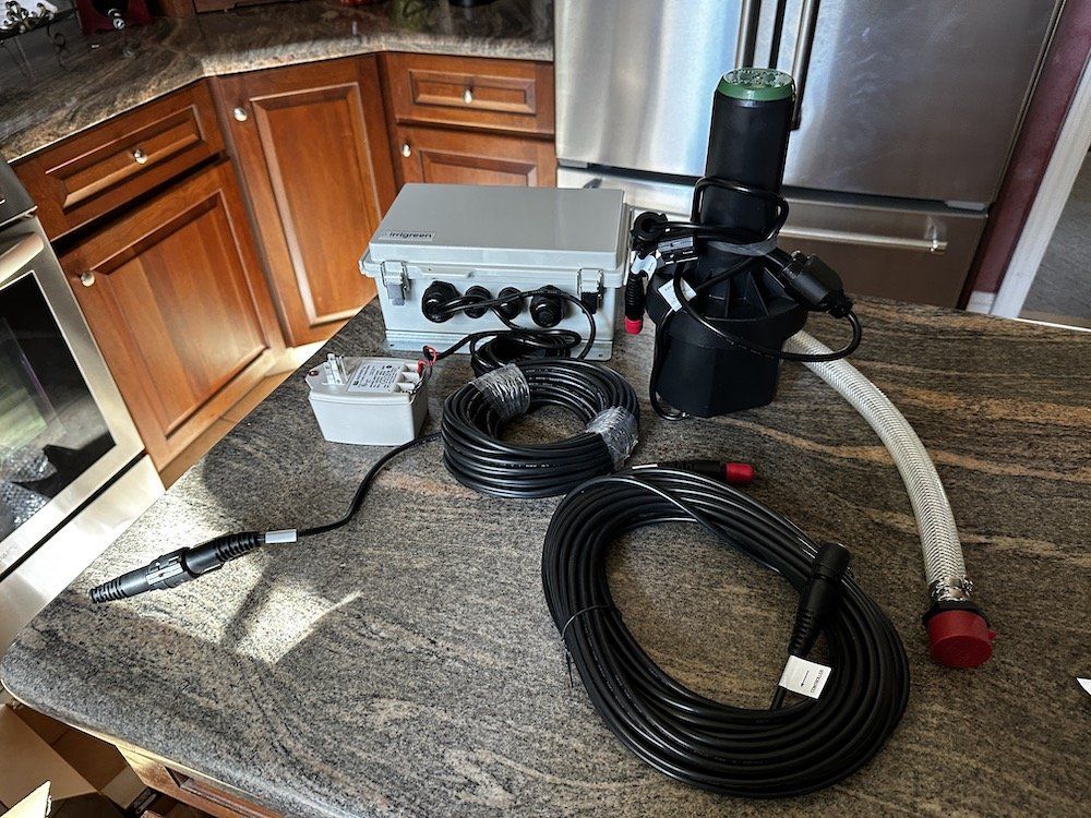 photo of Irrigreen unboxed on a counter.