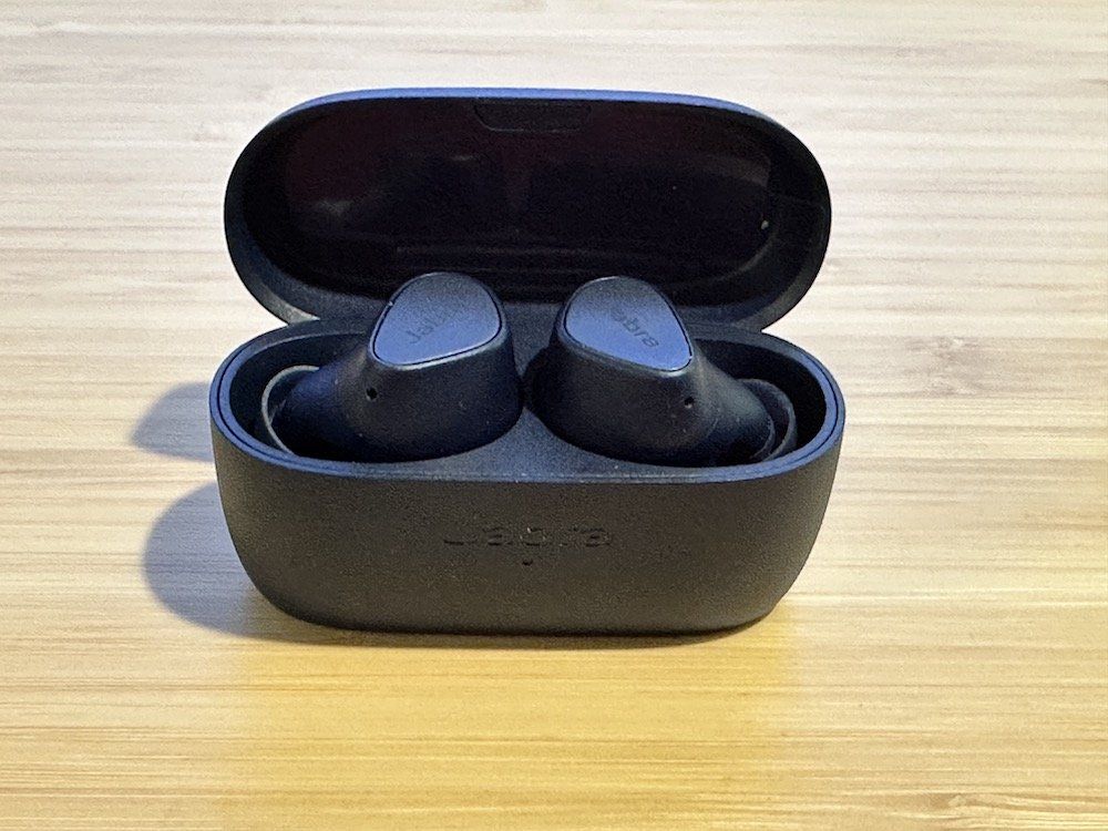 a photo of Jabra Elite 4 True Wireless Earbuds in their case