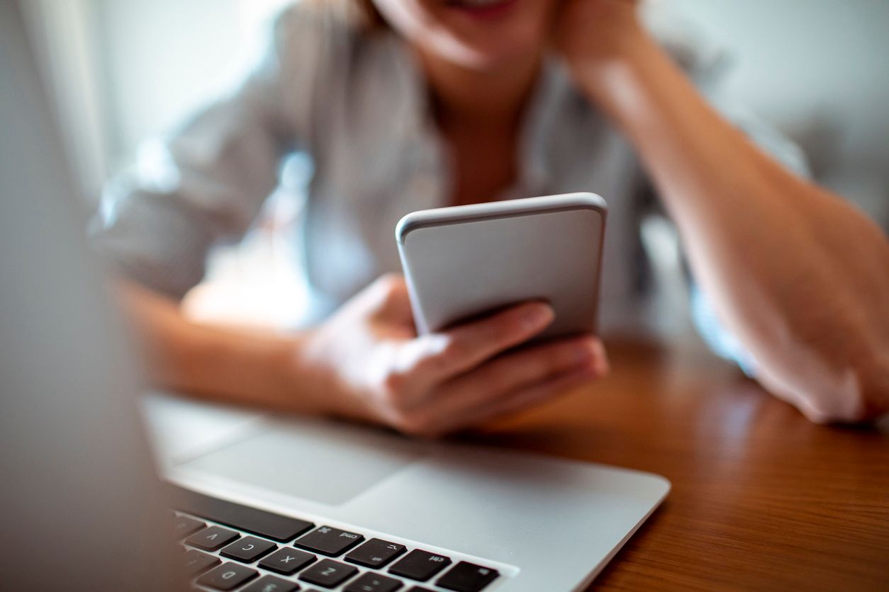 Smartphone use stock image