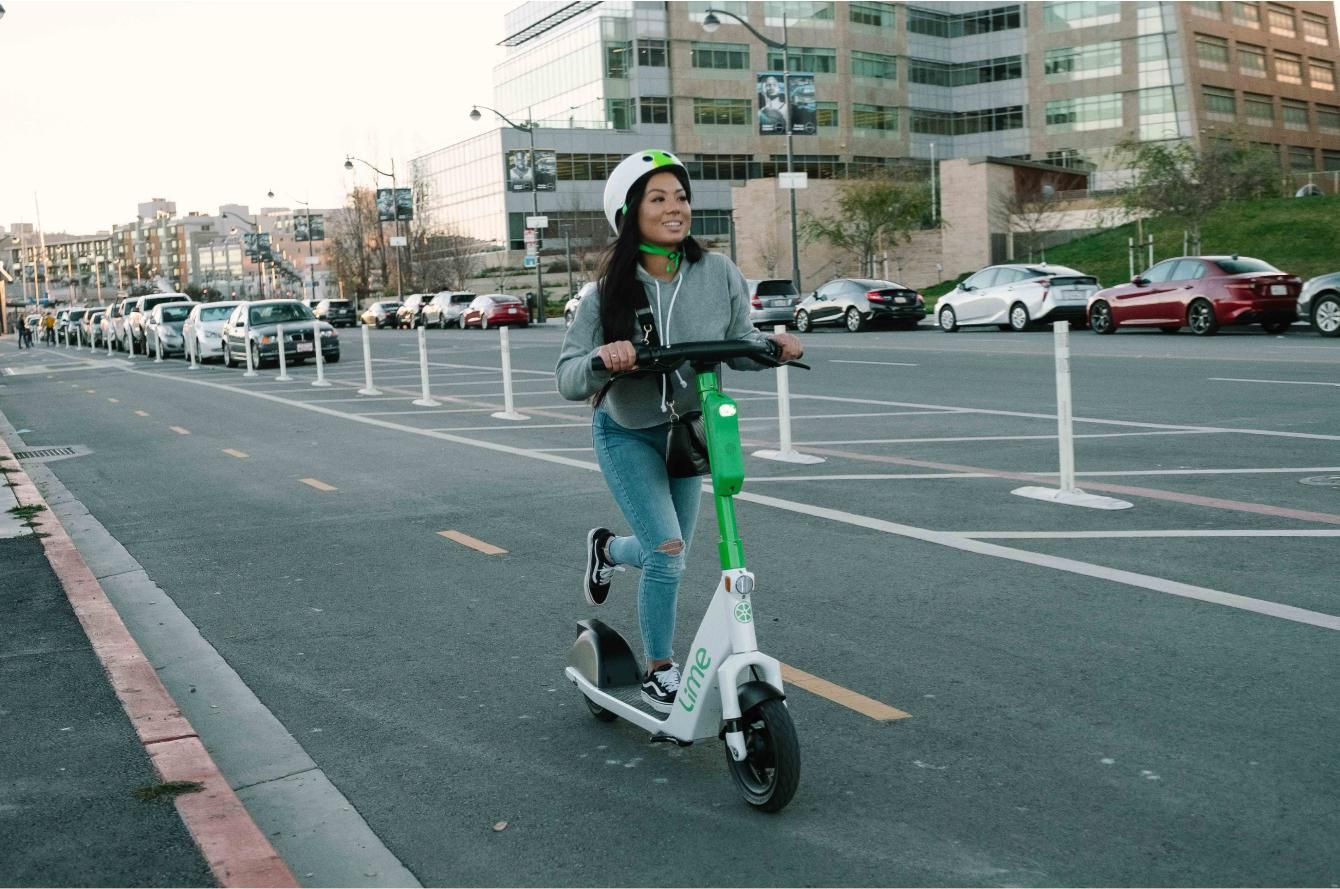 Lime electric scooter