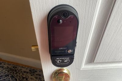 a photo of Lockly Vision Elite Video Smart Lock installed on a door
