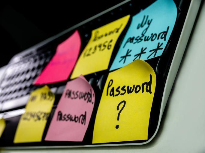 Passwords on sticky notes