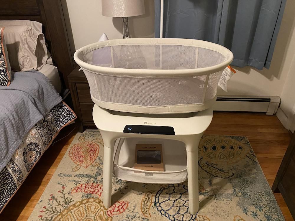 a photo of MamaRoo Sleep Bassinet in a bedroom