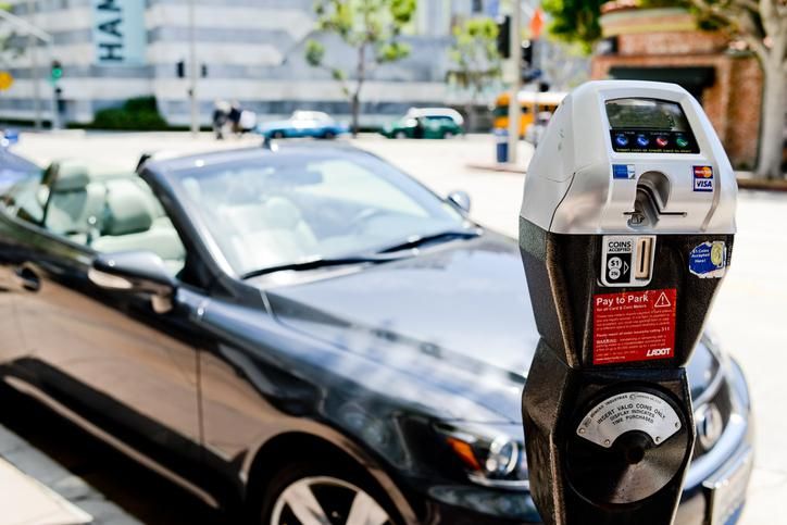 A parking meter on the streets of Los Angeles