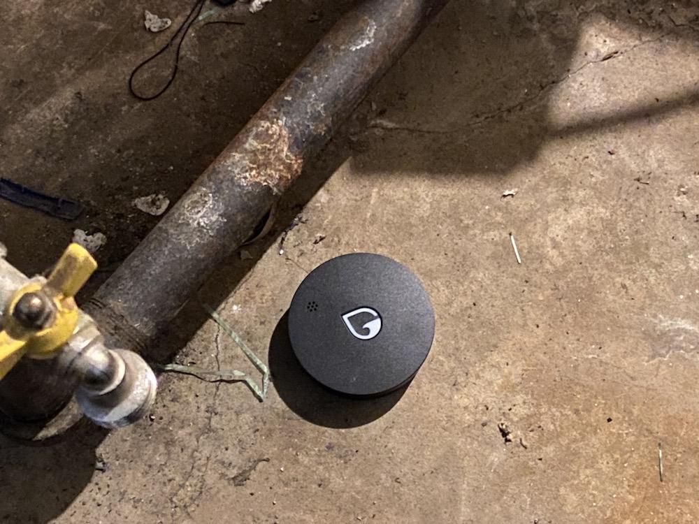 Phyn Smart Water Sensor installed next to a furnace