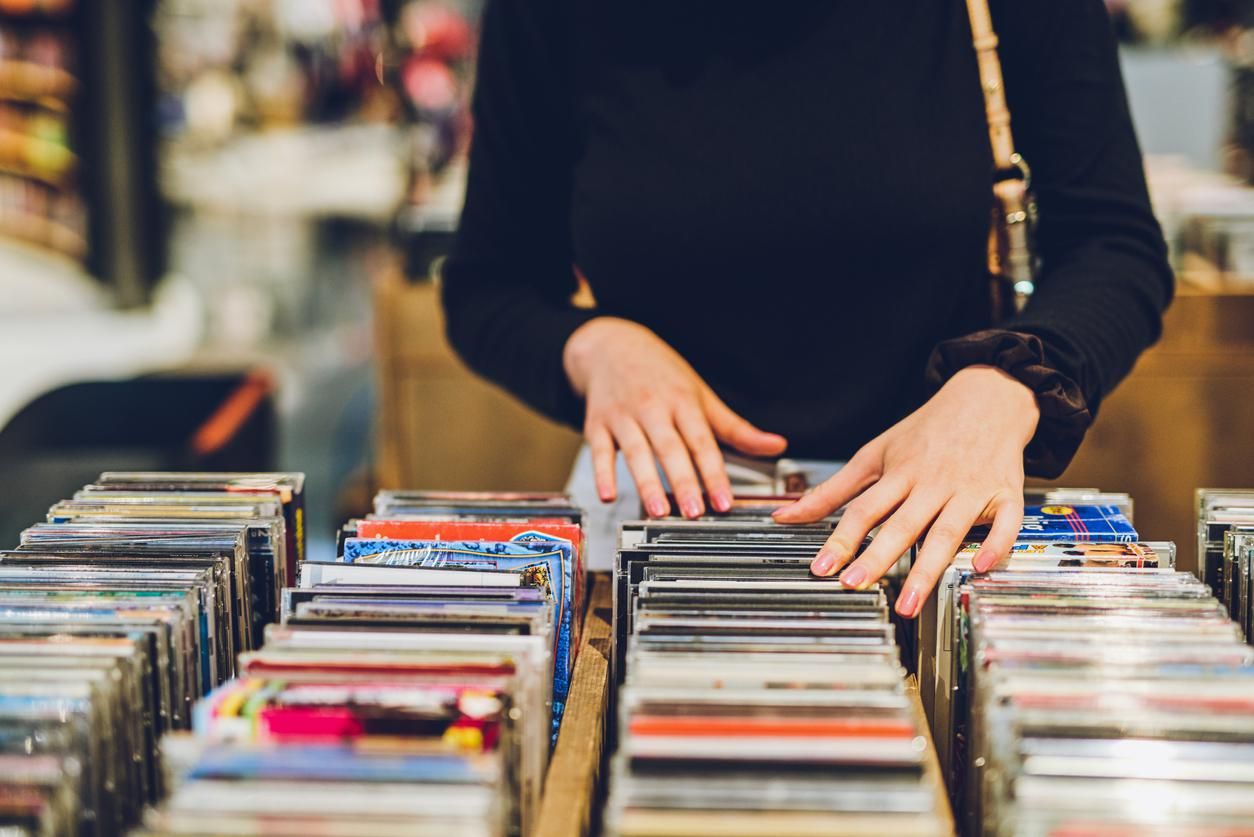 Stock image of a movie store