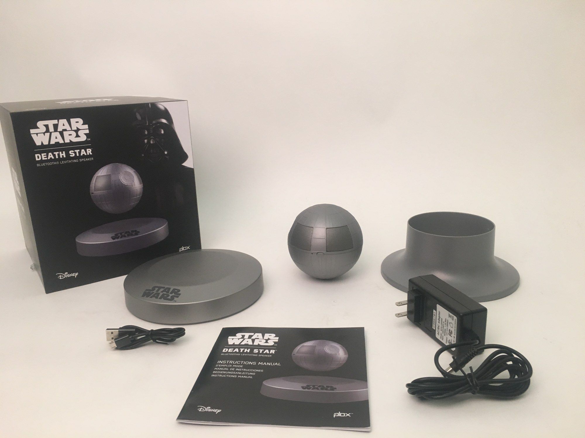 a photo of Death Star bluetooth speaker unboxed