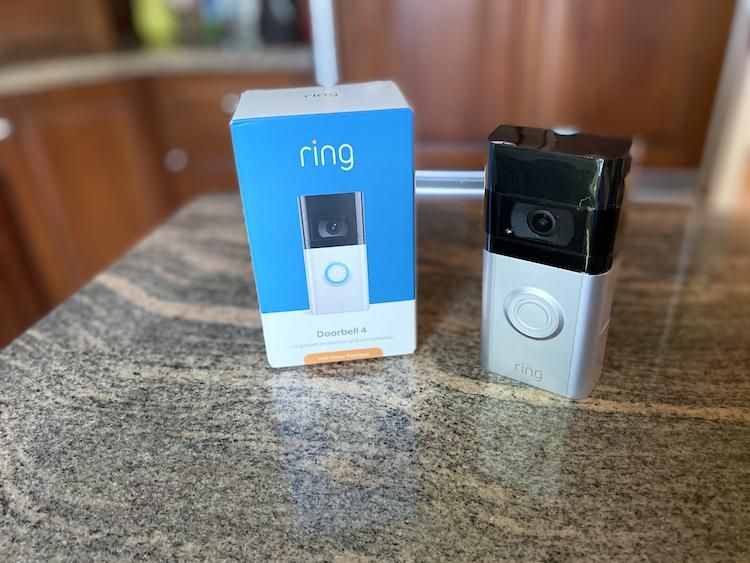 Ring Video Doorbell 4 and Box on counter