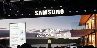 a photo from Samsung CES Press conference showcasing new SmartThings features