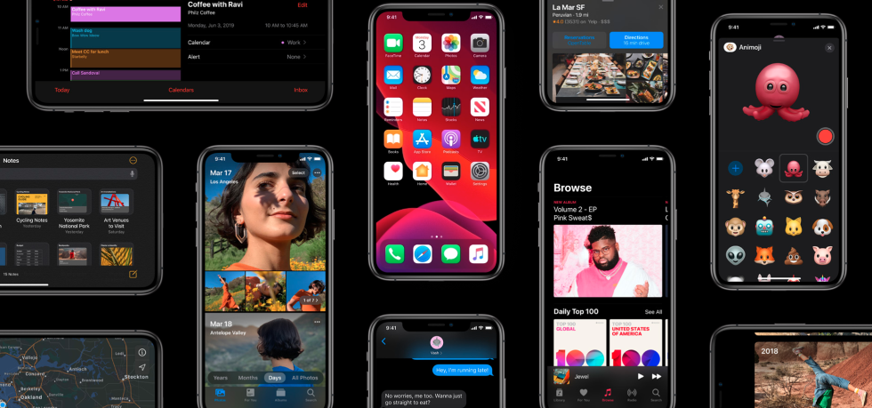 iOS 13 features on iPhone screens