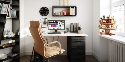 a photo of a home office