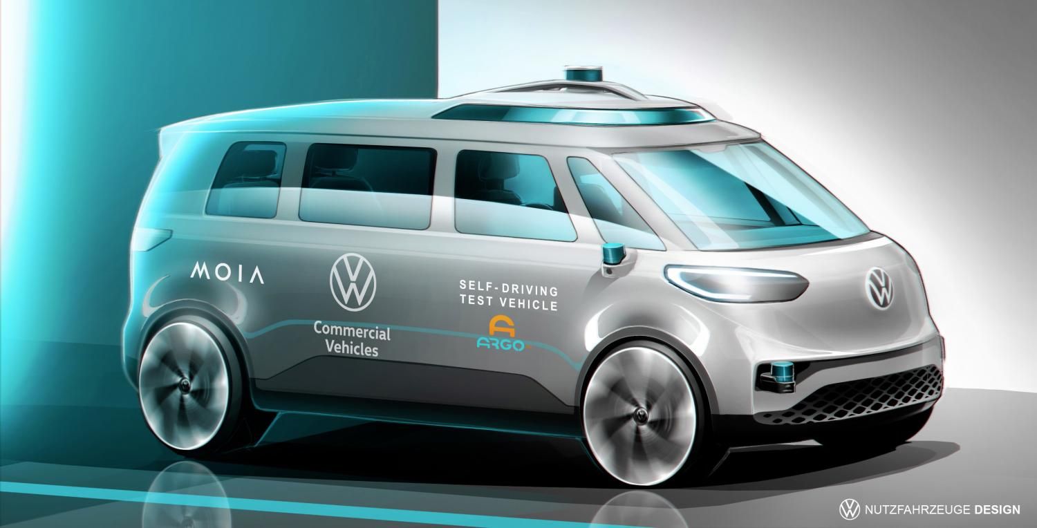 Autonomous Volkswagen ID.Buzz minivan