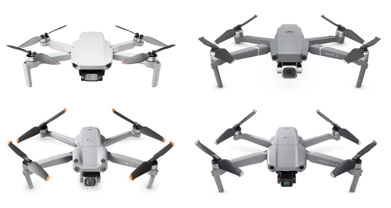 The DJI Mavic, Mini and Air drone family​